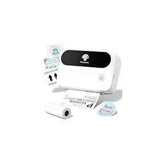 Phomemo M421 4x6 Etikettendrucker, Upgrade Thermo Label Printer mit 1 4x6 Rollenpapier für Barcode Versandetiketten, Unterstützt 40mm-106mm Druckbreite für Kleine Unternehmen, Büro, Zuhause