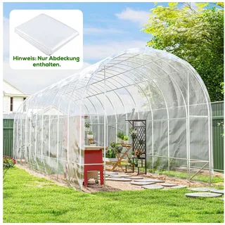 Outsunny Gewächshausfolie 8x10 m wasserdicht Gartenfolie mit UV Schutz, Extra Dick Reißfest Folie aus Kunststoff, Abdeckplane für Treibhaus Folientunnel, Tunnelfolie NUR Folie Transparent
