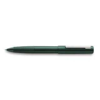 LAMY aion Tintenroller 377 – Rollpen aus nahtlos tiefgezogenem Aluminium in der Farbe Dunkelgrün mit hochglanzpoliertem Clip aus Edelstahl – Mit Tintenroller-Mine M 63 schwarz – Strichbreite M