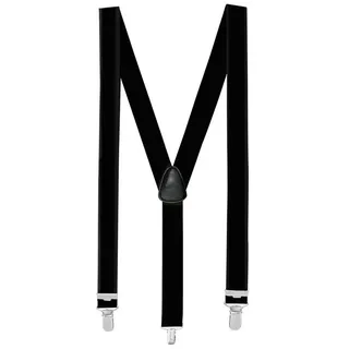 Smiffys Schwarze elastische Hosenträger mit Metallclips, One Size