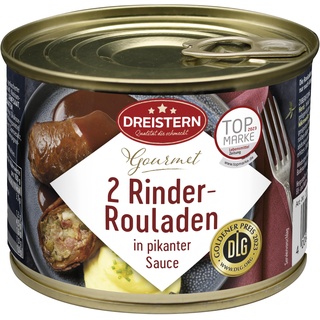 DREISTERN 2 Gourmet Rinderrouladen 500g | leckeres Rindfleisch in der praktischen recycelbaren Konservendose | köstliches Rindfleisch - Qualität die schmeckt