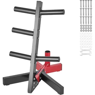 Vevor Hantelscheibenständer L-Rahmen Hantelscheibenbaum 227 kg rot / schwarz