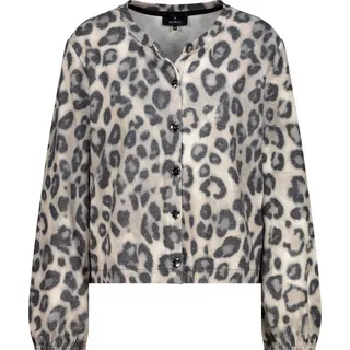 Monari Jackenblazer Strickjacke mit Leoprint bunt L (40)