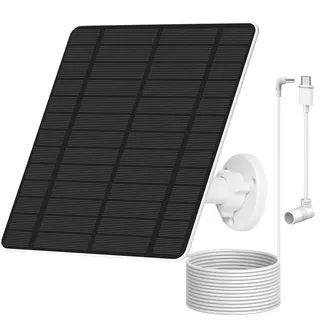 Czemo Solarpanel für Ring Kamera Außen Solarmodul für Überwachungskamera Aussen, 5W Solarpanel für Eufy Kamera, IP65 Wasserdicht Solar panel Kompatibel mit Ring Spotlight Cam Akku/Stick Up Cam Akku