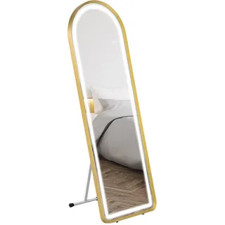 Homcom Standspiegel Gold Glas, 50x4x151.5 cm Spiegel, Standspiegel