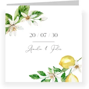 Save The Date Karte: Zitronenblüten in Weiß