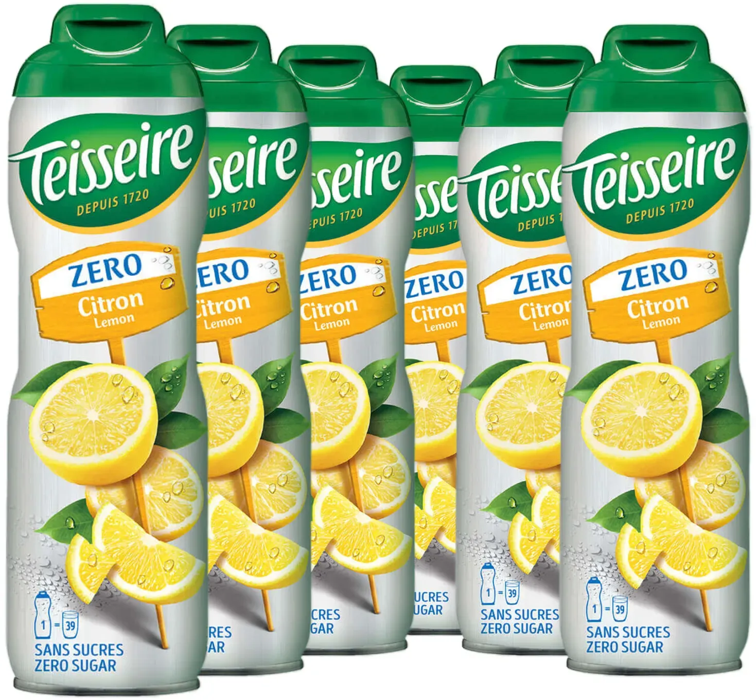 6 × Teisseire Zero Sirup Zitrone 600ml