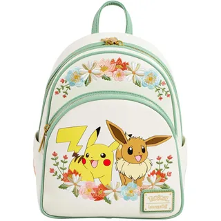 Loungefly Pokemon - Pikachu & Eevee Floral Mini Backpack - Niedliche Sammeltasche - Geschenkidee - Offizielle Handelswaren - Für Jungen, Mädchen Men und Frauen - Anime Fans