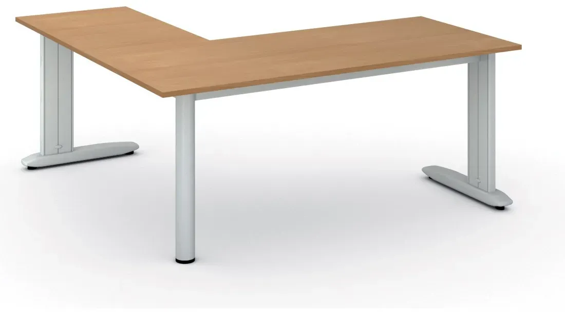 Ergonomischer Eckschreibtisch PRIMO FLEXIBLE, 180x180 cm, Buche