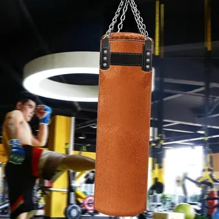 ZiYouao Boxsack HäNgend Rindsleder Sandsack Boxsack Boxsack Schwere Boxsäcke Erwachsene Muay Thai Taekwondo Heimtraining Boxing Bag(180cm)