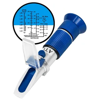 Frostschutzprüfer Auto Frostschutz Refraktometer Kühlmittel Tester für Ethylenglykol Propylenglykol Messgerät zur Gefrierpunkt von Kühlwasser Scheibenwasser Batteriesäure AdBlue Dieselexhaustfluid