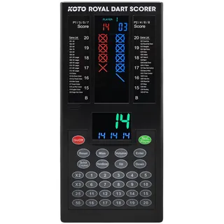 KOTO - Royal Dart Scoreboard, Spiele, Anzeigetafel inkl. 32 Spiele, Spielstandsanzeige & Befestigungsmaterial, für 8 Spieler, Batteriebetrieben