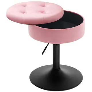 Woltu 1x Barhocker Esszimmerstühle Schminkhocker mit Stauraum Höhenverstellbar 49-64cm, 360° Drehbar, spa Arbeitshocker, für Bar Schminktisch Kücheninsel