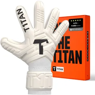 T1TAN Classic 1.0 White-Out - Torwarthandschuhe - ohne Fingerschutz - Fußballhandschuhe für Torhüter - Größe 3