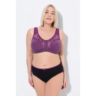Ulla Popken Damen große Größen Übergrößen Plus Size Entlastungs-BH, ohne Bügel, Baumwolle, Cup C - F helle Pflaume 85E 838570839-85E - 85E