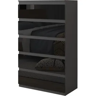 Hti-Living Kommode Kenji 5 Schubladen Hochglanz Schwarz