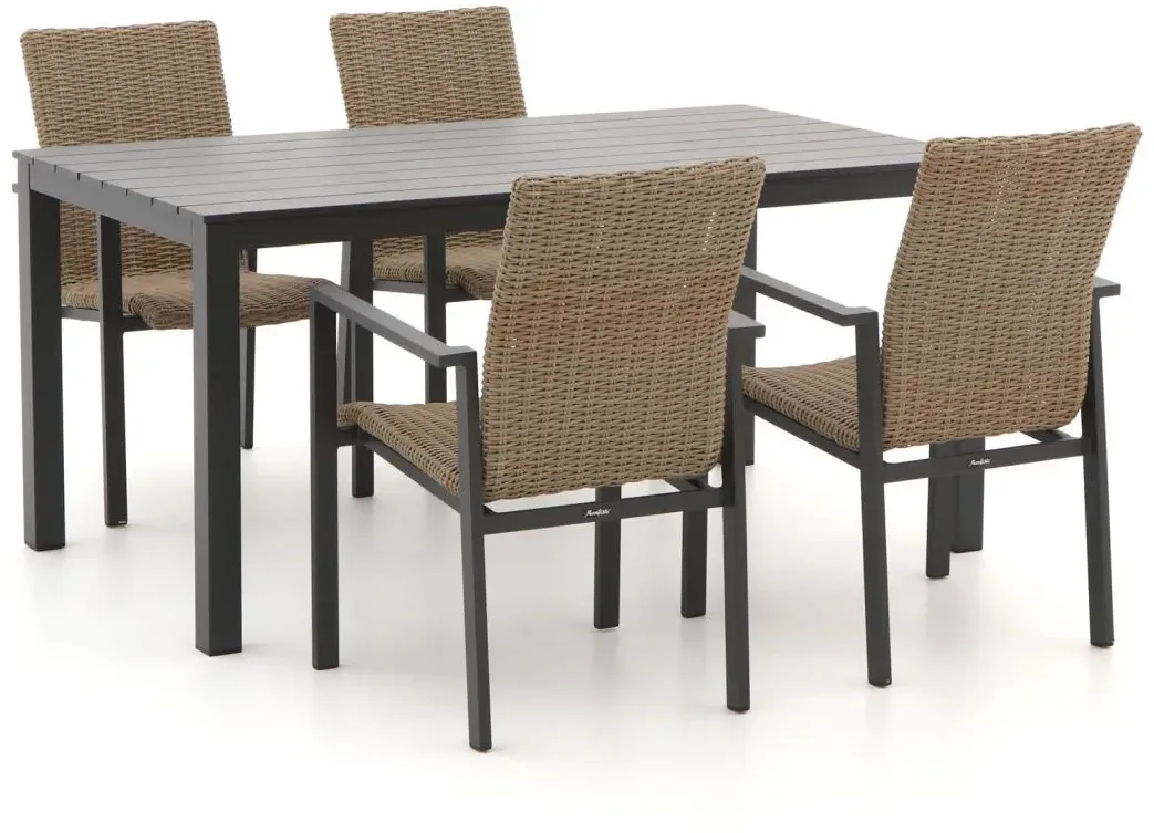 Manifesto Villongo/Menzano 160 cm Gartenmöbel-Set 5-teilig stapelbar