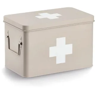 Zeller Medizinbox Metall 21 cm x 20 cm x 32 cm Beige
