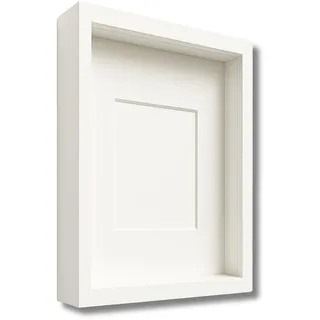 Tiefer 3D-Rahmen 30x40 cm für Moosbasteleien für Fotos, Farbe weiß