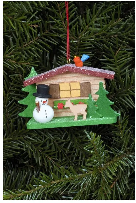 Christian Ulbricht Baumbehang Schneemann am Almhaus 9,3 / 5,3 cm