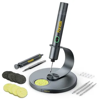 Fanttik T1 Max Präzisions Lötkolben Set, 7 Sek. schnelles Aufheizen,6 Temperatur Einstellbar 200~450 °C, 4 Lötspitzen (C210), 360° drehbarer Ständer, Lötkolben für Reparaturen