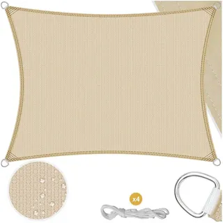 Kesser KESSER® Sonnensegel Sonnenschutz Windschutz HDPE Gewebe wasserabweisend & windabweisend 5-Fach quer vernäht robust stabil Schattenspender Garten Balkon Terrasse