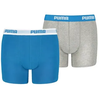 Puma Unisex Kinder Boxershorts Basic, Blue / Grey, 140 - 140