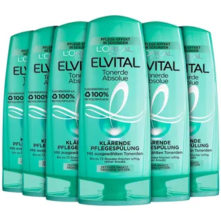 L'Oréal Paris Elvital Pflegespülung Tonerde Absolue, 6er Pack (6 x 250 ml)