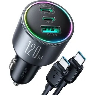 Joyroom Jr-ccn07 3 Port C To C 120 W Autoladegerät One Size - Grau