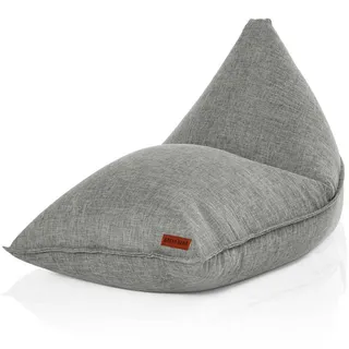 Green Bean Sitzsack 150x100x100cm mit EPS-Perlen Füllung - Kuschelig Weich Waschbar - Drinnen Stoff Sitzkissen - Grau