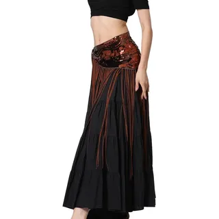 Ericetion Dynamic Belly Dance Taille Kette Taille Orament Dreieck Lange Quasten Orientalische Tanz Pailletten Schwarze Hüftschal 4 Farbe