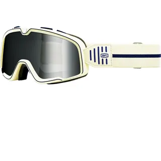 100% Barstow Arno Motorrad Brille verspiegelt Weiß/Schwarz Silber Verspiegelt