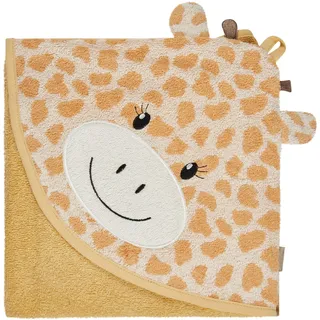 Sterntaler Kapuzenbadetuch 100x100 cm Giraffe Kaya – Kuscheliges Badetuch aus saugfähiger Baumwolle – Mit süßen 3D-Ohren für Babys und Kleinkinder, Sandfarben
