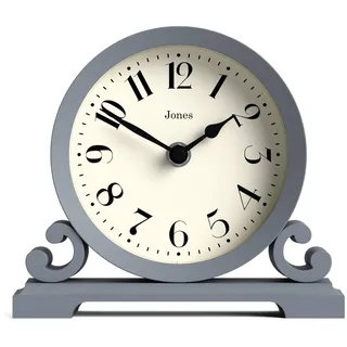 JONES CLOCKS JONES CLOCKS® Saloon Kaminsims Uhr | Traditionelles doppelschneckendesign | Französische Marine | Zeitgenössischer klassischer Stil für Schreibtisch, Tisch, Regal oder nachttisch