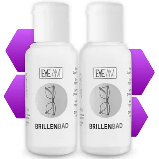 EyeAm EyeAm Brillenreiniger – Nachfülllösung für das Brillenbad, Glasreiniger (Ideal für das Freiblick Brillenbad 2x50ml)