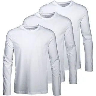 MAN'S WORLD Langarmshirt »neue Farbe !«, (3er-Pack), Langarm, unifarben, aus Baumwolle, im 3er-Pack, weiß,