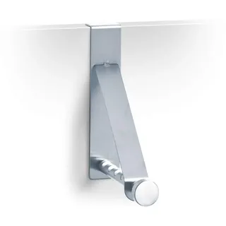 Zeller Türhänger, Edelstahl, 3 x 15,3 x 15,4 cm, mit einem Kleiderhaken und Einhängekerben für Kleiderbügel