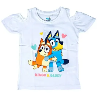 Bluey T-Shirt Bluey & Bingo in Weiß | Gr.: 110