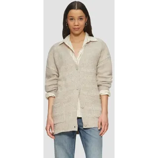 QS Strickjacke mit dezenter Struktur, Damen, Beige, XS