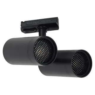 LINDBY Stromschienenleuchte Linaro, GU10, 2-flammig, schwarz, aus Aluminium (2 flammig, - schwarz,