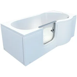 AcquaVapore Badewanne Seniorenwanne mit Tür S12-L-ALL Badewanne 170x85cm, (1-tlg), mit Ablaufgarnitur weiß