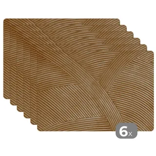 MuchoWow Platzset Struktur - Natur - Kunst - Rattan, (6-St), Platzsets, Tischset, Abwaschbar, Tischsets, Platzdeckchen bunt