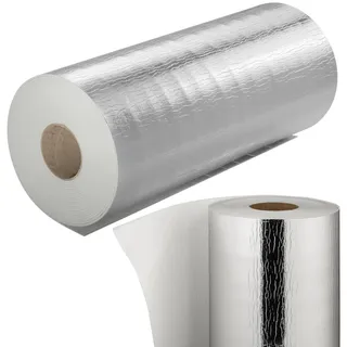 Selbstklebende Heizkörper Reflexionsfolie 10m x 0,48m x 3mm | Wandisolierung Reflexionsplatte Reflektionsfolie Isoliermatten Thermomatte Alufolie Heizung Isolierung Dämmung Isolierfolie Dämmfolie