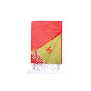 Wohndecke Rainbow grün Baumwolle B/L: ca. 190x140 cm - grün, rot