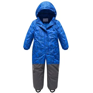 Hotgreenpepper Schneeanzug Baby Kinder Jungen Skianzug Mädchen Einteiliger Schneeanzüge Unisex Winterjacke mit Abnehmbarer Kapuze Wasserdicht Winddicht Ski Jacke&Skihose, Blau, 122-128 - 122-128