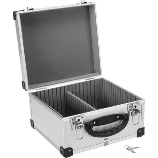 anndora CD Koffer für 40 Standard CD Cases - 29,5 x 29 x 18,5 cm | silber