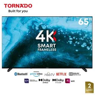 elaraby germany gmbh Tornado LINUX Smart TV 65 Zoll 4K Ultra HD, Rahmenlos, mit integriertem Receiver