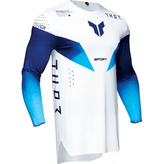 Thor Sportmode Strike, Trikot - Weiß/Blau/Hellblau - L