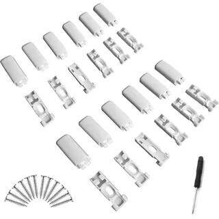Bluedeer - 12pcs weiß Plissee Ersatzteile klemmträger, Spannschuhe für verspannte Plissees, für Stick & Fix Front Klebeplatten und Klebeträger