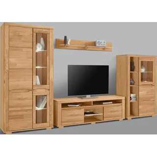 Home Affaire Wohnwand »Denis«, (Set, 4 St.), teilmassives Holz braun